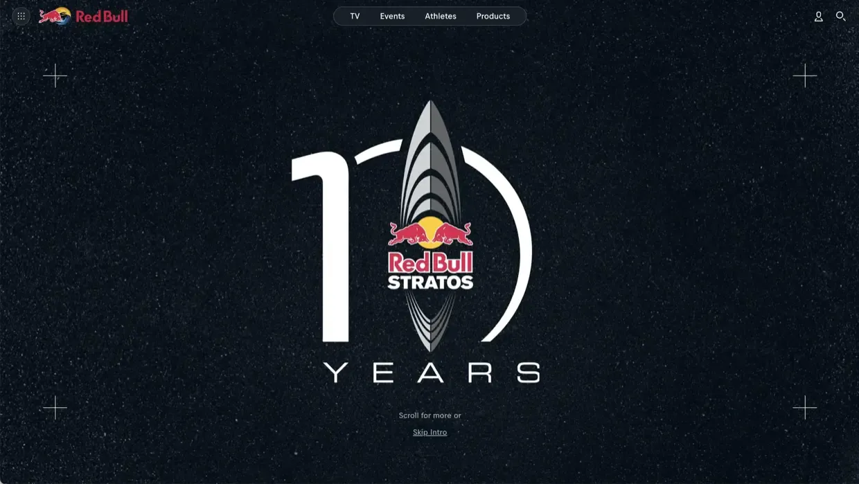 Red Bull Stratos anniversary website